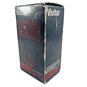 Vivitar 550FD Flash Unit Vintage Camera Hot Shoe w Box Manual